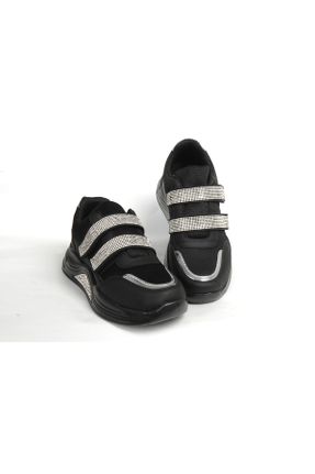 کفش اسنیکر مشکی زنانه چسبی جیر کد 830817917
