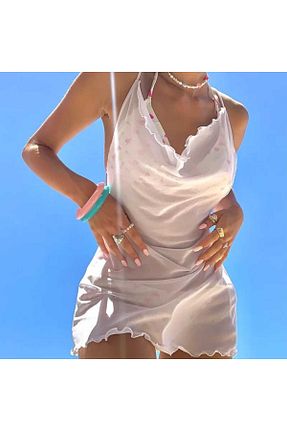 رویه بیکینی سفید زنانه ساده BENİMOLMALI - کد 830829211
