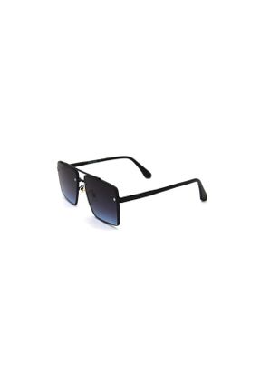 عینک آفتابی مشکی زنانه 59 UV400 فلزی سایه روشن هندسی کد 805505827