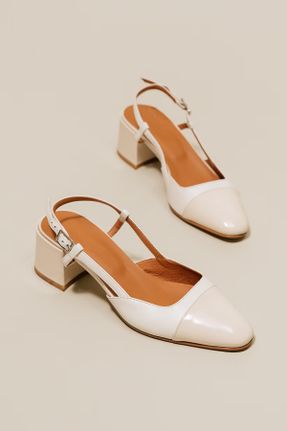 کفش پاشنه بلند کلاسیک سفید زنانه پاشنه ضخیم پاشنه متوسط ( 5 - 9 cm ) کد 830821620