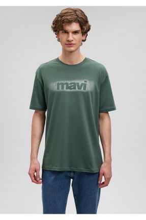 تی شرت سبز مردانه رگولار یقه گرد پنبه (نخی) تکی کد 819622732