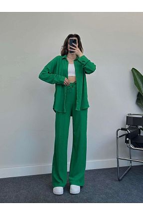 ست بالاتنه و پائین تنه آبی زنانه بافتنی OYKUWEAR - کد 828084965