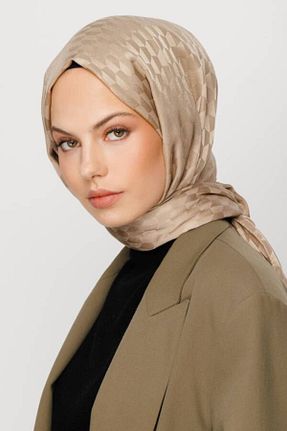 شال بژ زنانه ابریشم VALORSCARF - کد 819873958