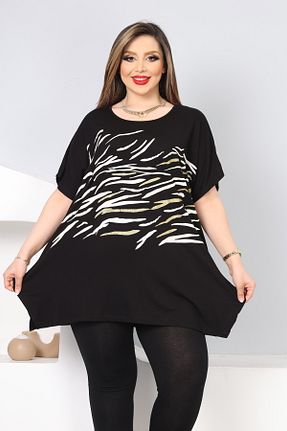 بلوز سایز بزرگ مشکی زنانه سایز بزرگ HÜLYA BUTİK - کد 824218774