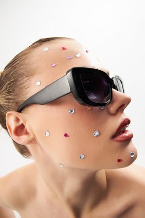 عینک آفتابی مشکی زنانه 53 UV400 استخوان هندسی کد 335160729