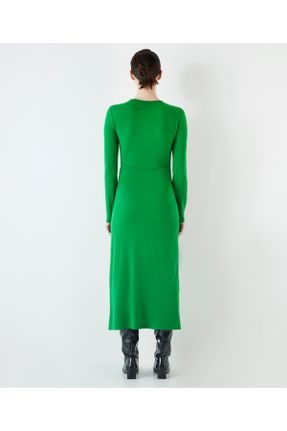 لباس سبز زنانه بافتنی پلی استر آسیمتریک آستین-بلند بیسیک کد 766153750