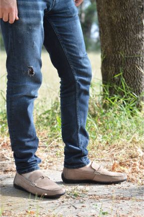 کفش کژوال قهوه ای مردانه جیر پاشنه کوتاه ( 4 - 1 cm ) پاشنه ساده کد 824152596