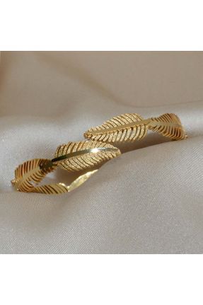 دستبند استیل طلائی زنانه فولاد ( استیل ) کد 827075468