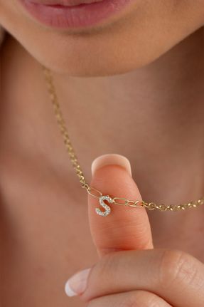 گردنبند نقره زرد زنانه 925 عیار Lieza - کد 373315316