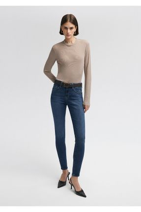 شلوار جین آبی زنانه پاچه تنگ فاق بلند جین کد 154409675