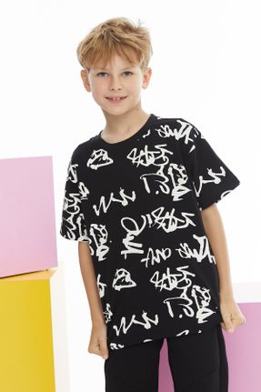 تی شرت مشکی بچه گانه اورسایز تکی طراحی کد 831170240