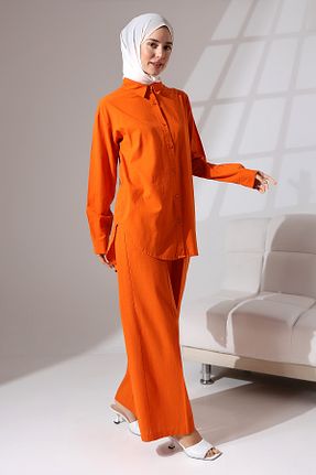 ست بالاتنه و پائین تنه نارنجی زنانه بافتنی Mihran Butik - کد 831089833