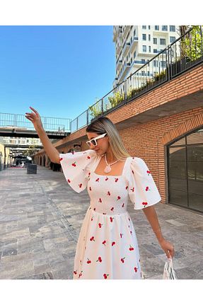 لباس سفید زنانه بافتنی şems fashion - کد 831090473