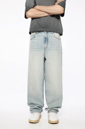 شلوار جین آبی مردانه پاچه گشاد کد 819592340