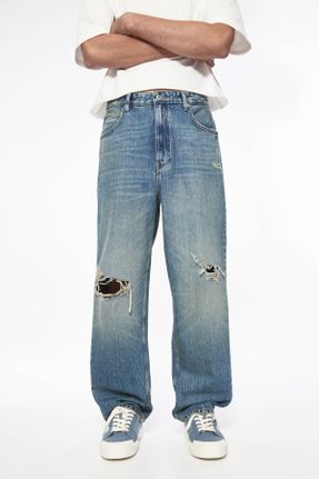 شلوار جین آبی مردانه پاچه رگولار کد 825980432