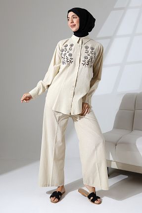 ست بالاتنه و پائین تنه بژ زنانه بافتنی Mihran Butik - کد 831138267