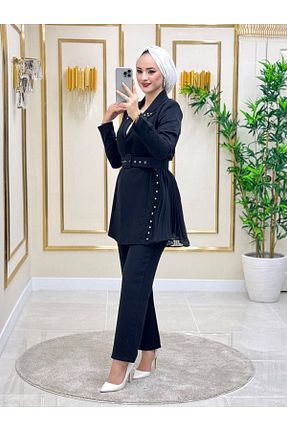ست بالاتنه و پائین تنه مشکی زنانه بافتنی YILDIZ İSTANBUL MODA - کد 819190805