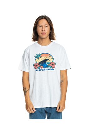 تیشرت سفید مردانه یقه دوچرخه Quiksilver - کد 819414501