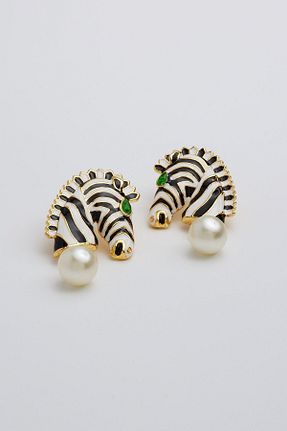 گوشواره جواهر طلائی مروارید ismim bijuteri - کد 409919540