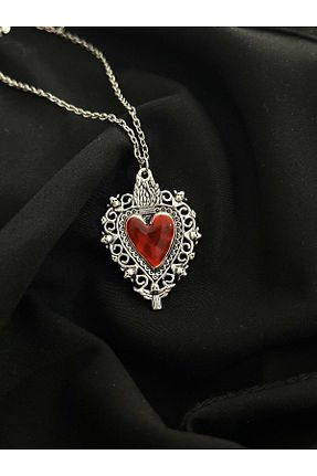 گردنبند جواهر قرمز زنانه آهن sleyshop - کد 831259643