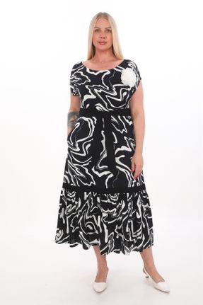 لباس مشکی زنانه ویسکون سایز بزرگ بافتنی کد 831215710
