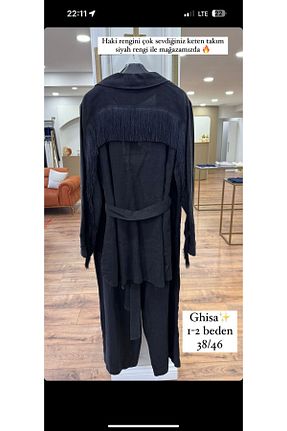 ست بالاتنه و پائین تنه مشکی زنانه بافتنی Ghisa - کد 831188912