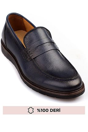 کفش کلاسیک سرمه ای مردانه چرم خالص maximoda - کد 831276618