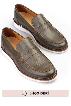 کفش کلاسیک سبز مردانه چرم خالص maximoda - کد 831300592