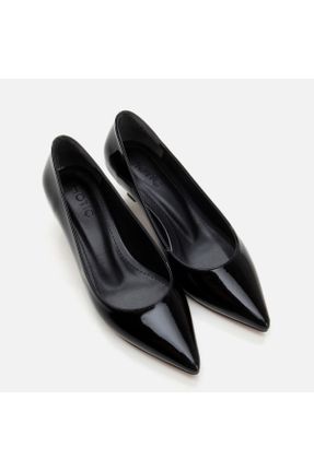 کفش پاشنه بلند کلاسیک مشکی زنانه چرم مصنوعی پاشنه نازک پاشنه کوتاه ( 4 - 1 cm ) کد 831331341
