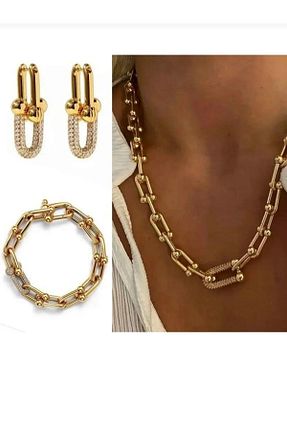 ست استیل طلائی زنانه استیل (فولاد) VELİT VOLA - کد 723014681