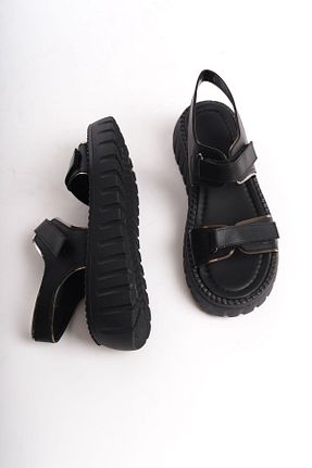 صندل مشکی زنانه پاشنه تخت Shoesers - کد 818163480
