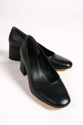 کفش پاشنه بلند کلاسیک مشکی زنانه پاشنه ضخیم پاشنه متوسط ( 5 - 9 cm ) چرم مصنوعی کد 774689192