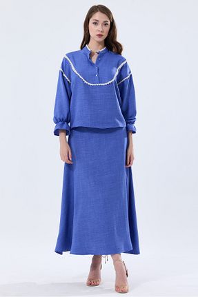 ست بالاتنه و پائین تنه سرمه ای زنانه بافتنی MD trend - کد 831545249