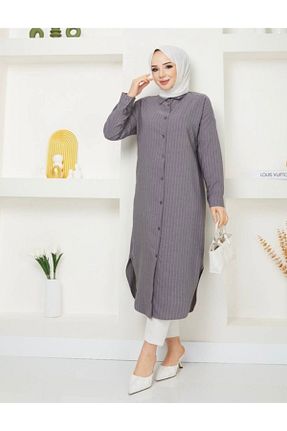 پیراهن حجاب طوسی زنانه رگولار SULTAN BUTİK - کد 831450941