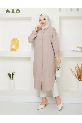 پیراهن حجاب قهوه ای زنانه رگولار SULTAN BUTİK - کد 831449242