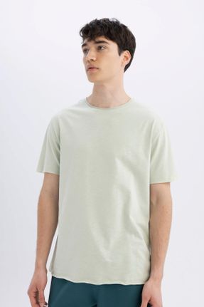 تی شرت سبز مردانه رگولار یقه گرد تکی کد 831472429