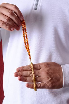 تسبیح نارنجی کهربا Amberistan - کد 784802055