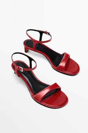 کفش مجلسی قرمز زنانه چرم طبیعی پاشنه کوتاه ( 4 - 1 cm ) پاشنه ساده کد 831592520
