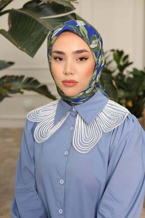روسری سرمه ای پنبه پلی استر Silk Home - کد 831583360