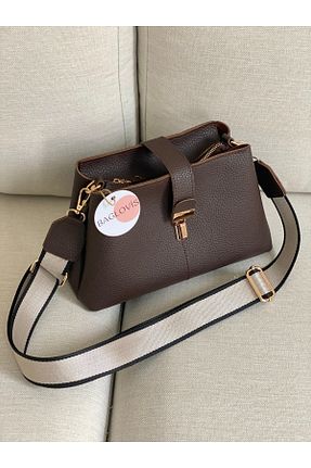 کیف دوشی قهوه ای زنانه چرم مصنوعی BAGLOVİS - کد 801989412