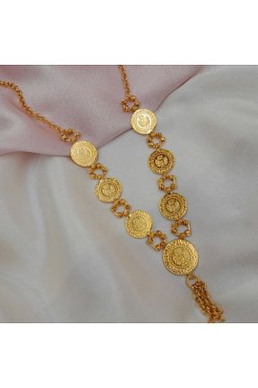 گردنبند جواهر طلائی زنانه برنجی IŞILDAGOLD - کد 829940395