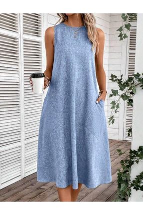 لباس آبی زنانه بافتنی رگولار کد 831276940