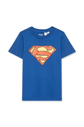 تی شرت آبی بچه گانه رگولار پنبه (نخی) کد 655038476