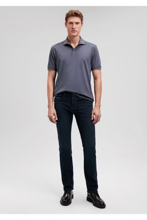 شلوار جین آبی مردانه پاچه ساده پنبه (نخی) کد 162851085