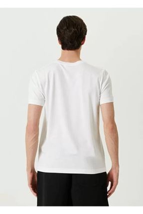 تی شرت سفید زنانه یقه گرد چرم مصنوعی کد 831025991
