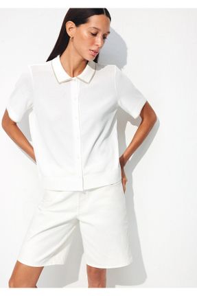 تی شرت سفید زنانه رگولار پلی آمید کد 831057199