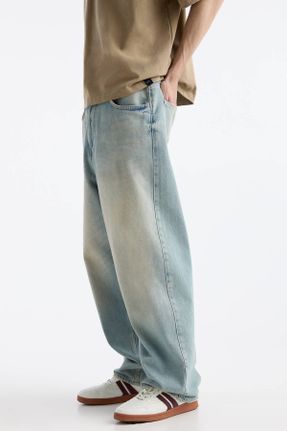 شلوار جین آبی مردانه پاچه گشاد کد 817682908