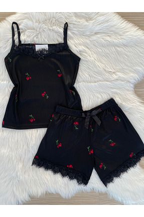 ست لباس راحتی مشکی زنانه ساده Pijamacs - کد 831119903