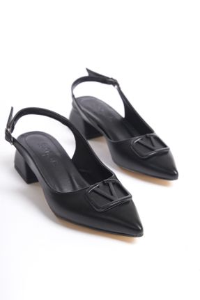 کفش پاشنه بلند کلاسیک مشکی زنانه پاشنه ضخیم پاشنه کوتاه ( 4 - 1 cm ) چرم مصنوعی کد 831222971
