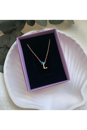 گردنبند جواهر زرد زنانه برنجی LENA JEWELRYS - کد 831233946